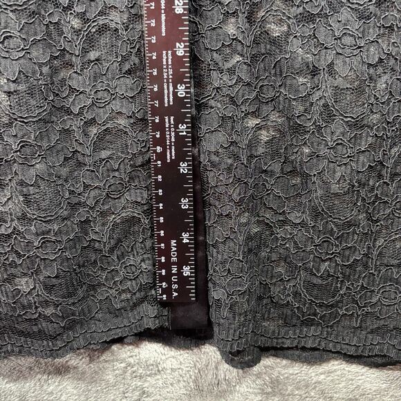 Susan Graver Lace Tunic Top & Shell Button Front Party Formal Black XL L164 - Picture 9 of 13